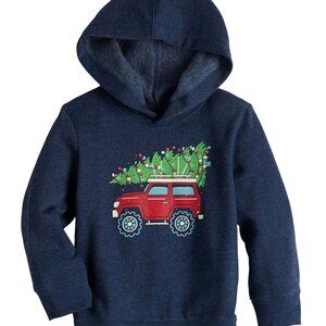 Toddler Boy Jumping Beans Graphic Holiday Fleece Pullover Hoodie Size 4T NWT